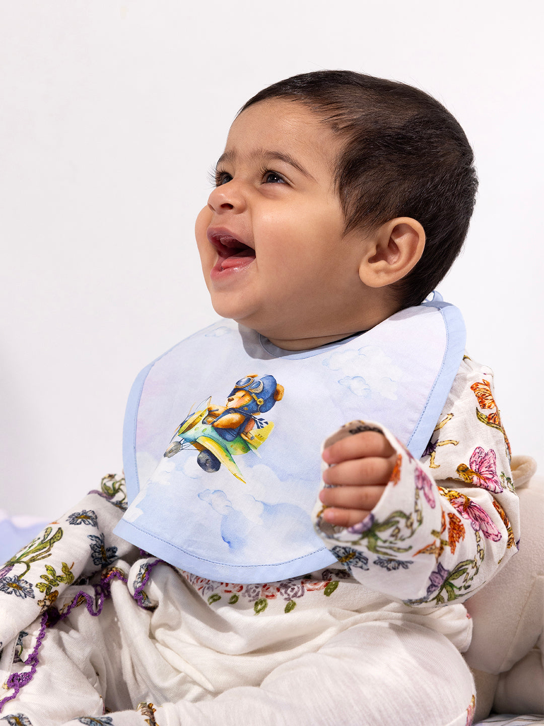 100% Egyptian Cotton TEDDY'S DREAM FLY Bib for your babies