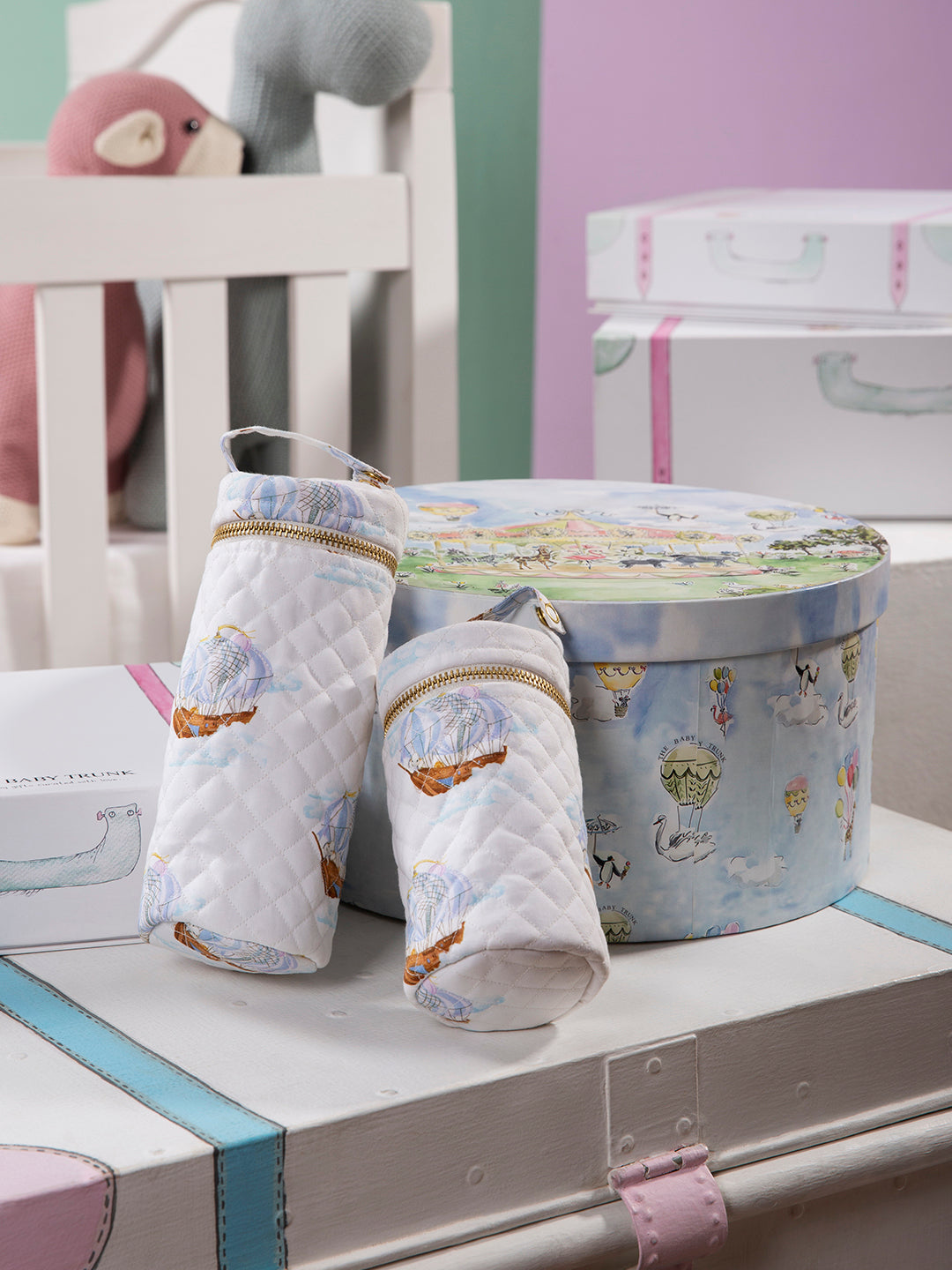 BABY & TODDLER 100% Egyptian Cotton BOTTLE COVER SET: ELE'S EXPEDITION SET OF 2 for your baby