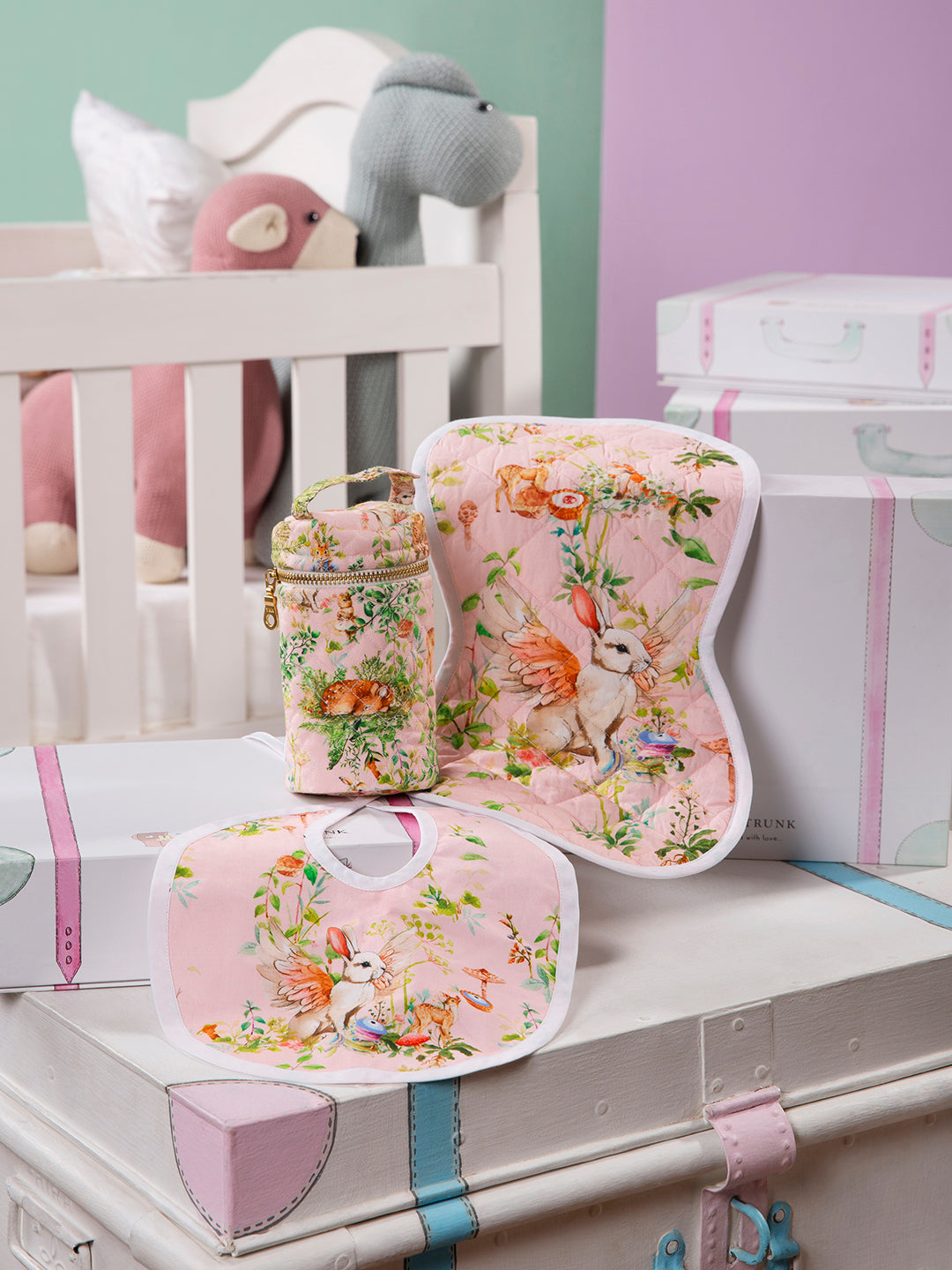 BLUSH BUNNY FEED SET FOR YOUR BABY'S FEEDING TIME SET OF 3