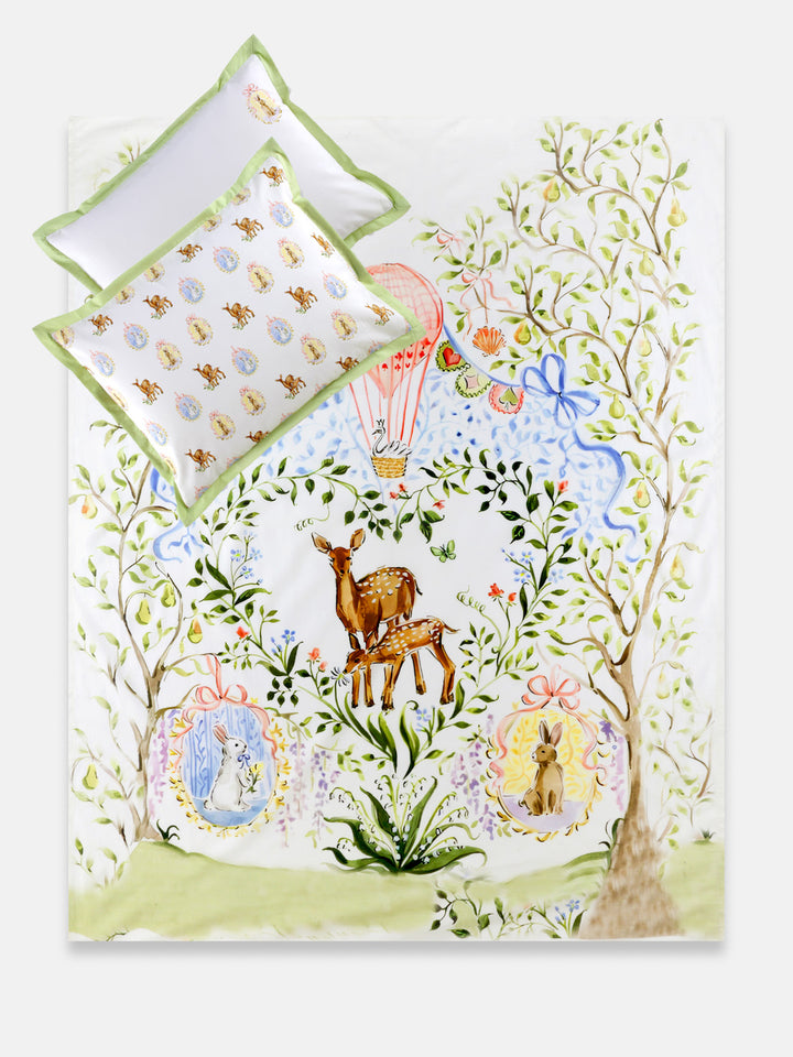 Enchanted Deer Bed Sheet Set WITH 2 PILLOW COVER made with soft Egyptian cotton essentials for baby