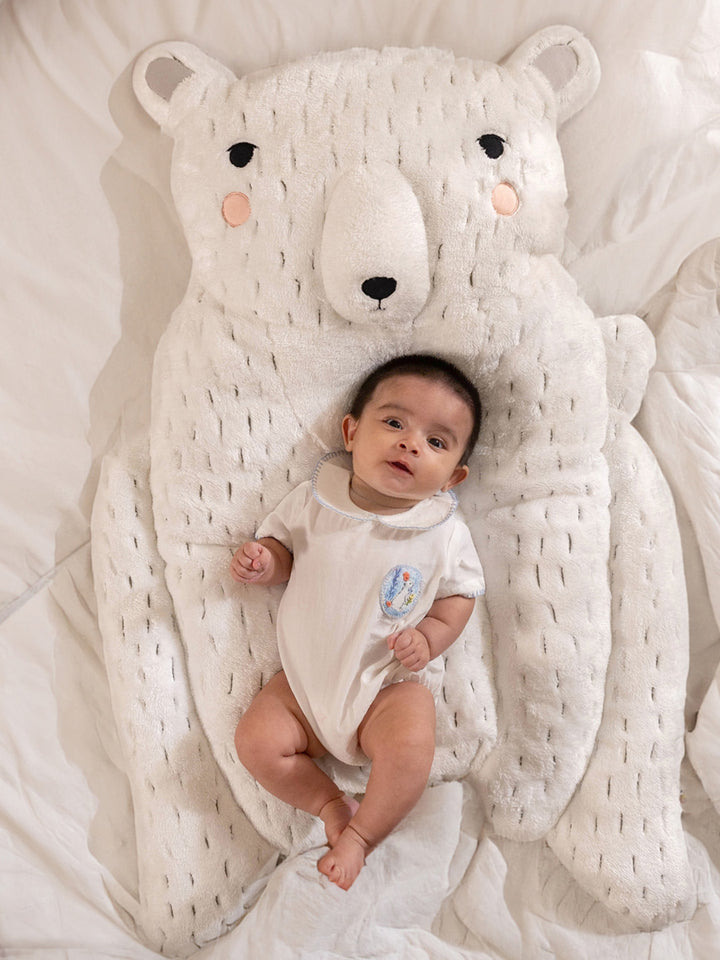 Off-White Polar Bear Baby Pillow - Nap Mat for your babies