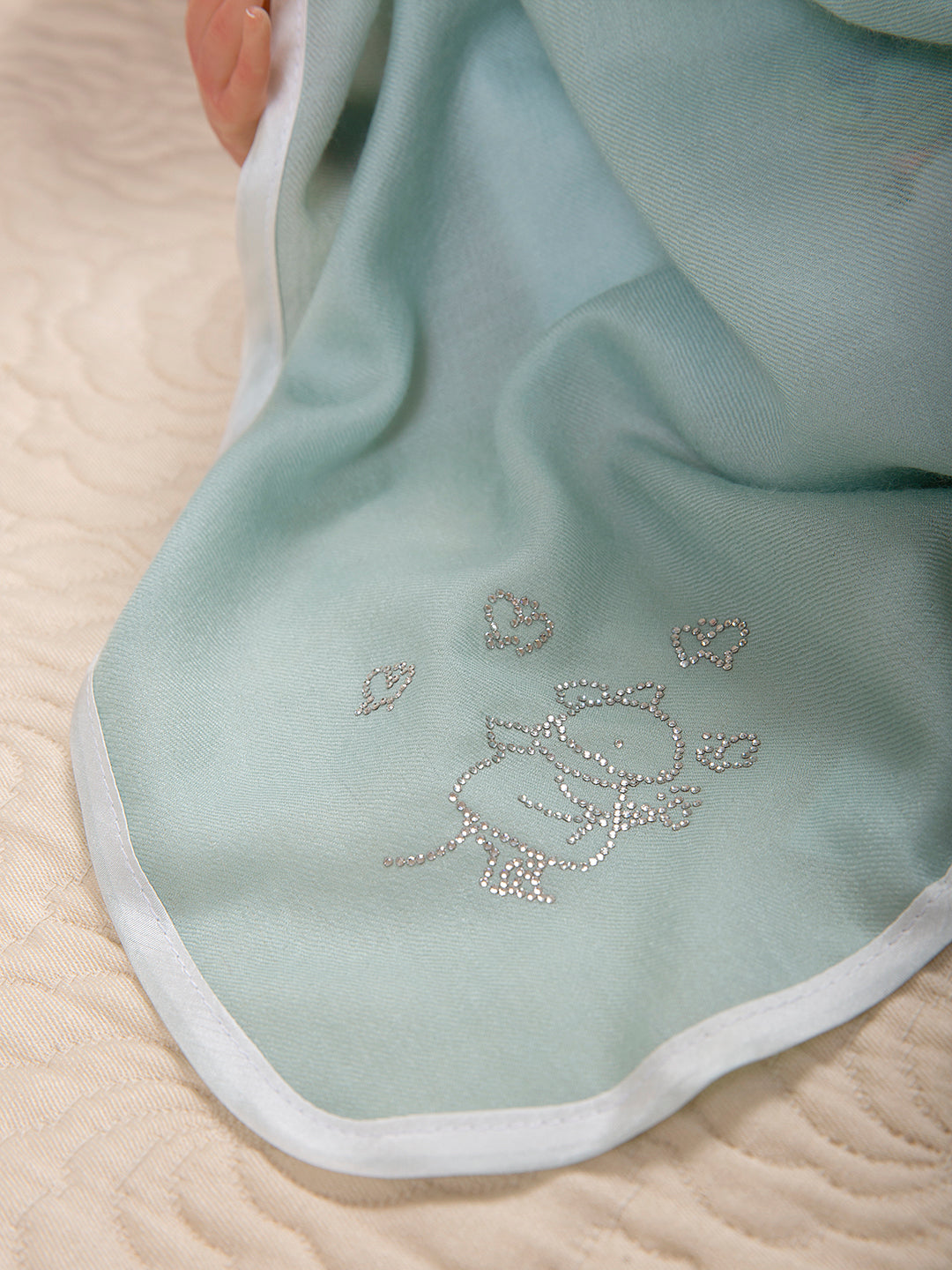 Swarovski Cashmere Monogram Blanket Grape Mist