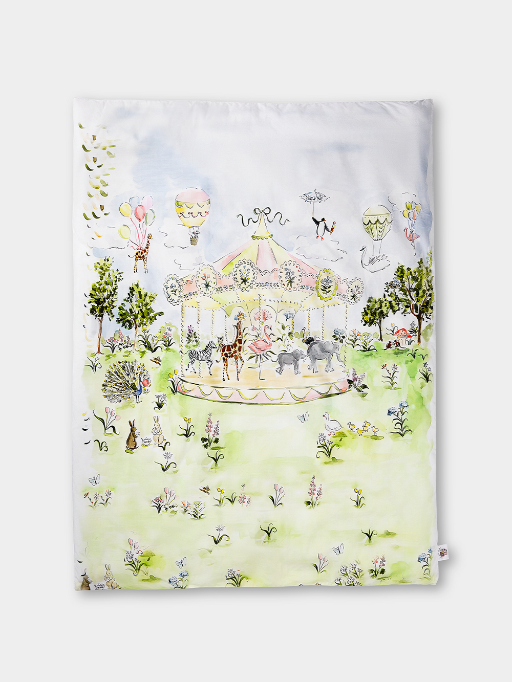 Weightless and light AC comforter for newborns, made from 100% Egyptian Cotton- Carnival Carousel