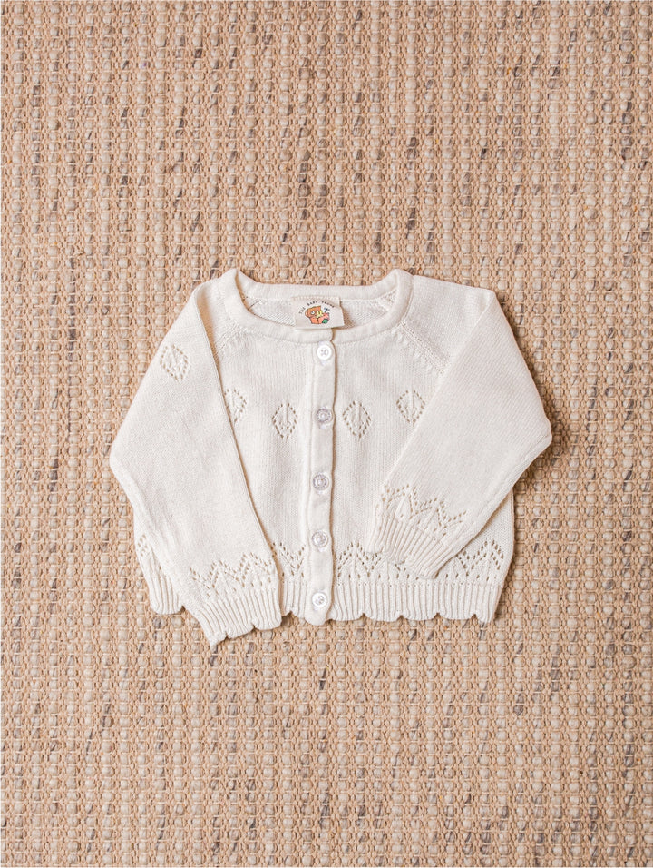 White Victorian Soft Knitted Cardigan for the baby Girl
