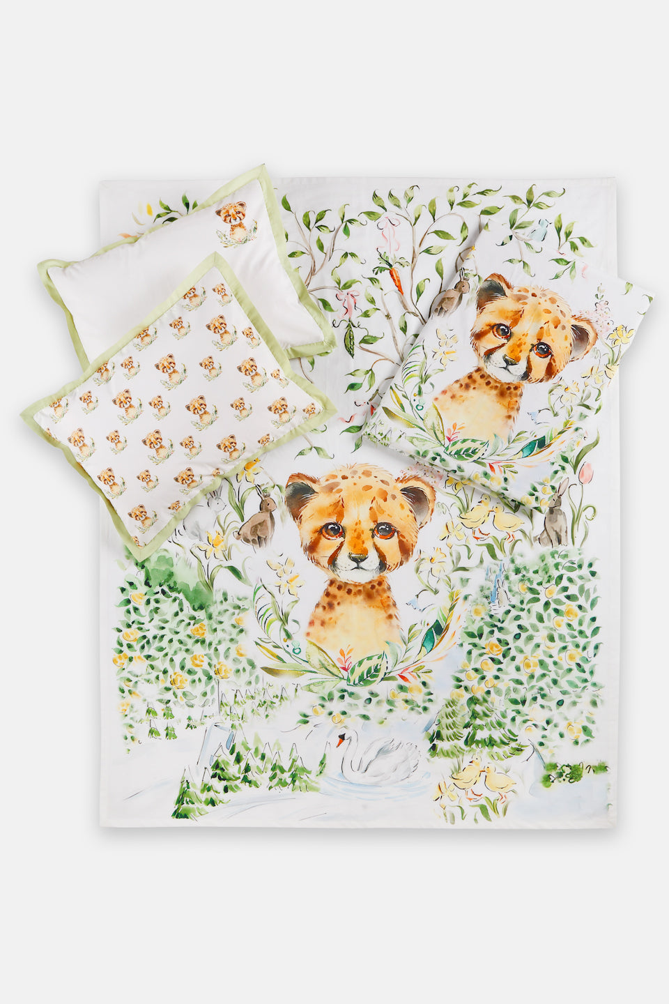 BEDDING SET-PACK OF 2 (LITTLE LEO) with a cute leopard print on it