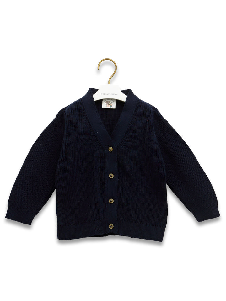 Baby Ribbed Cardigan Navy