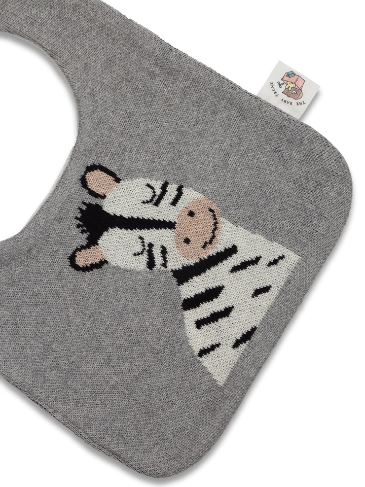 Zebra Knitted Bib