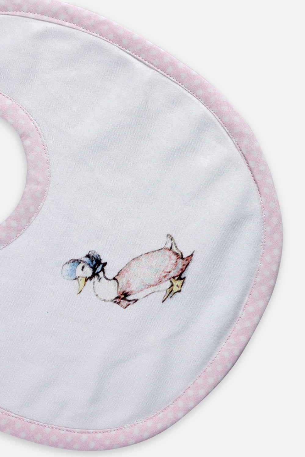 The perfect mealtime companion for your little one - the adorable Peter rabbit pink bib