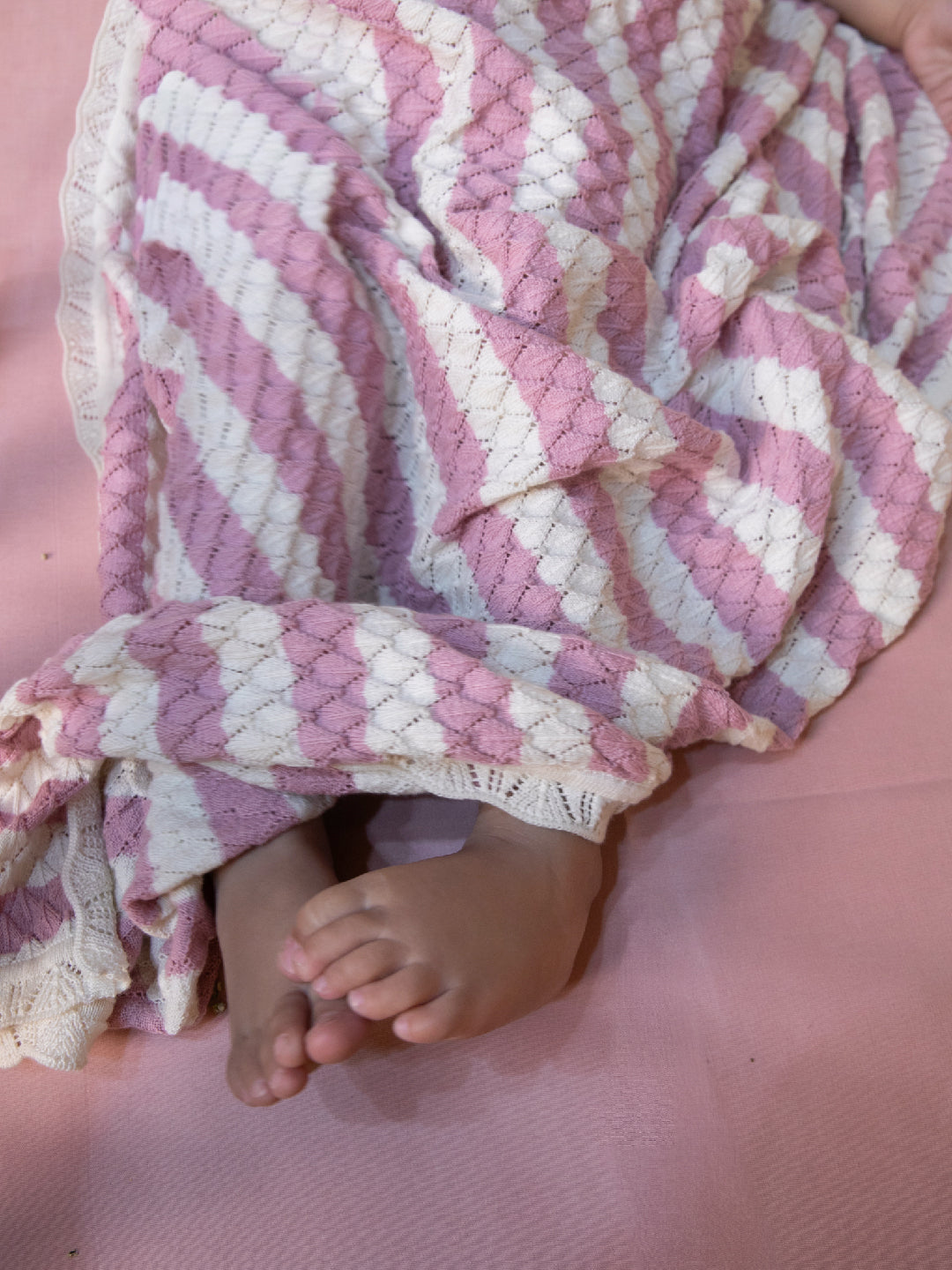 Rosy Dreams Stripe Baby Blanket