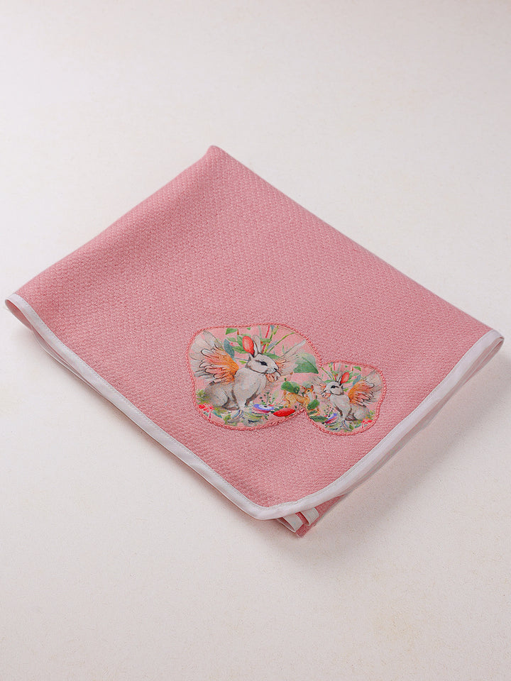Blush Bunny Patch Baby Blanket