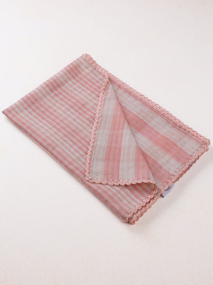 Reversible Blush Wool Baby Blanket