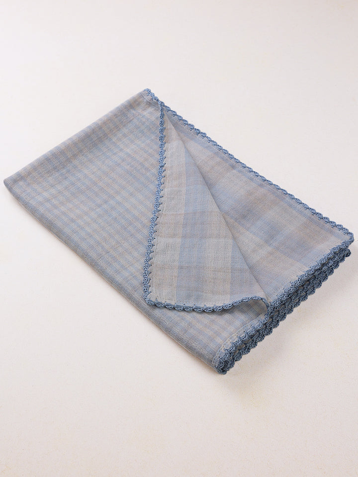 Reversible Blue Wool Baby  Blanket
