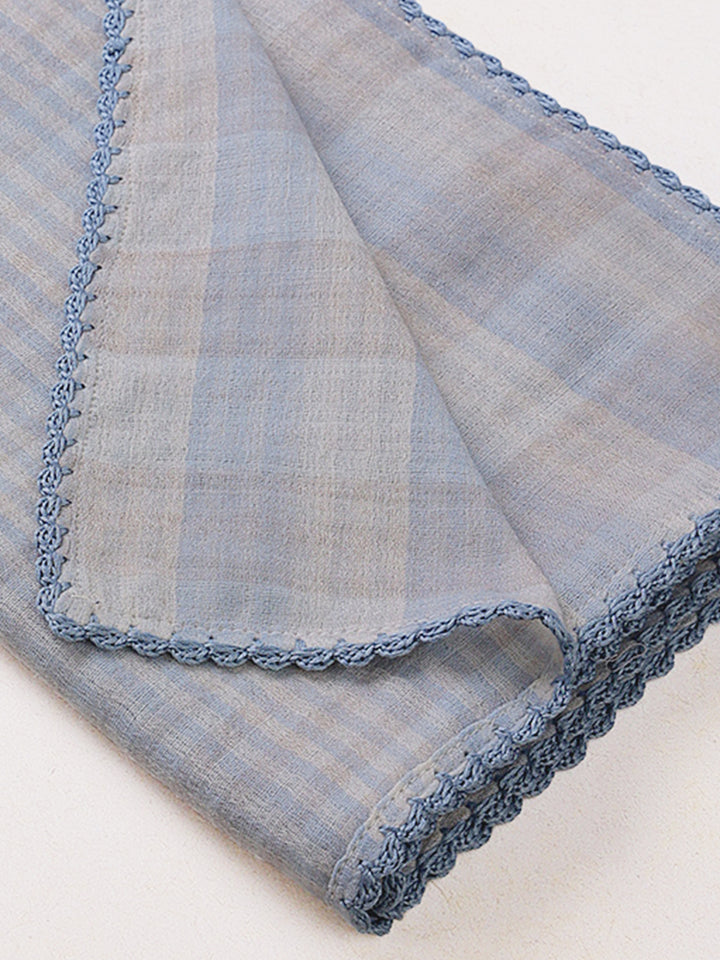 Reversible Blue Wool Baby  Blanket