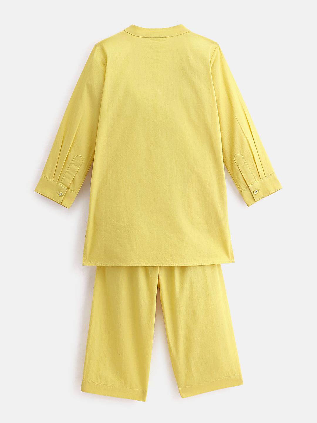Boy's Kurta Pyjama Set in Yellow - Little Giraffe