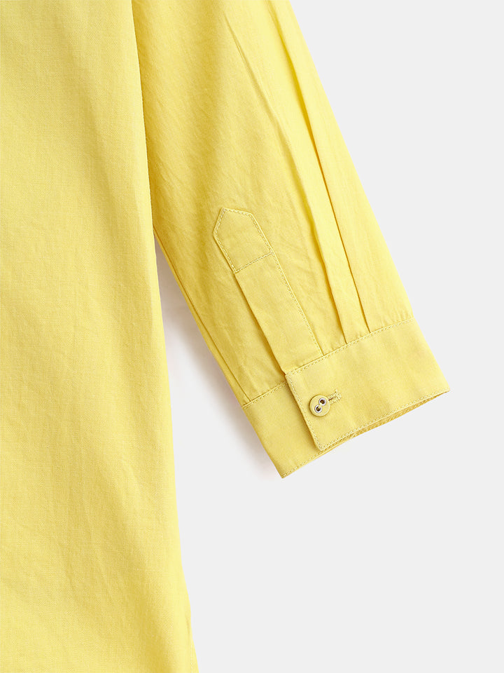 Boy's Kurta Pyjama Set in Yellow - Little Giraffe