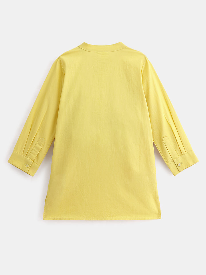 Boy's Kurta Pyjama Set in Yellow - Little Giraffe