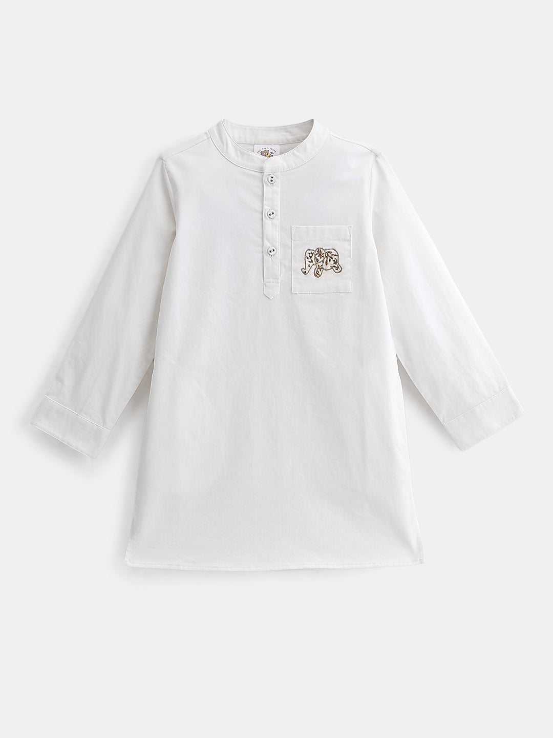Boy's Kurta Pyjama Set in White - Little Elephant