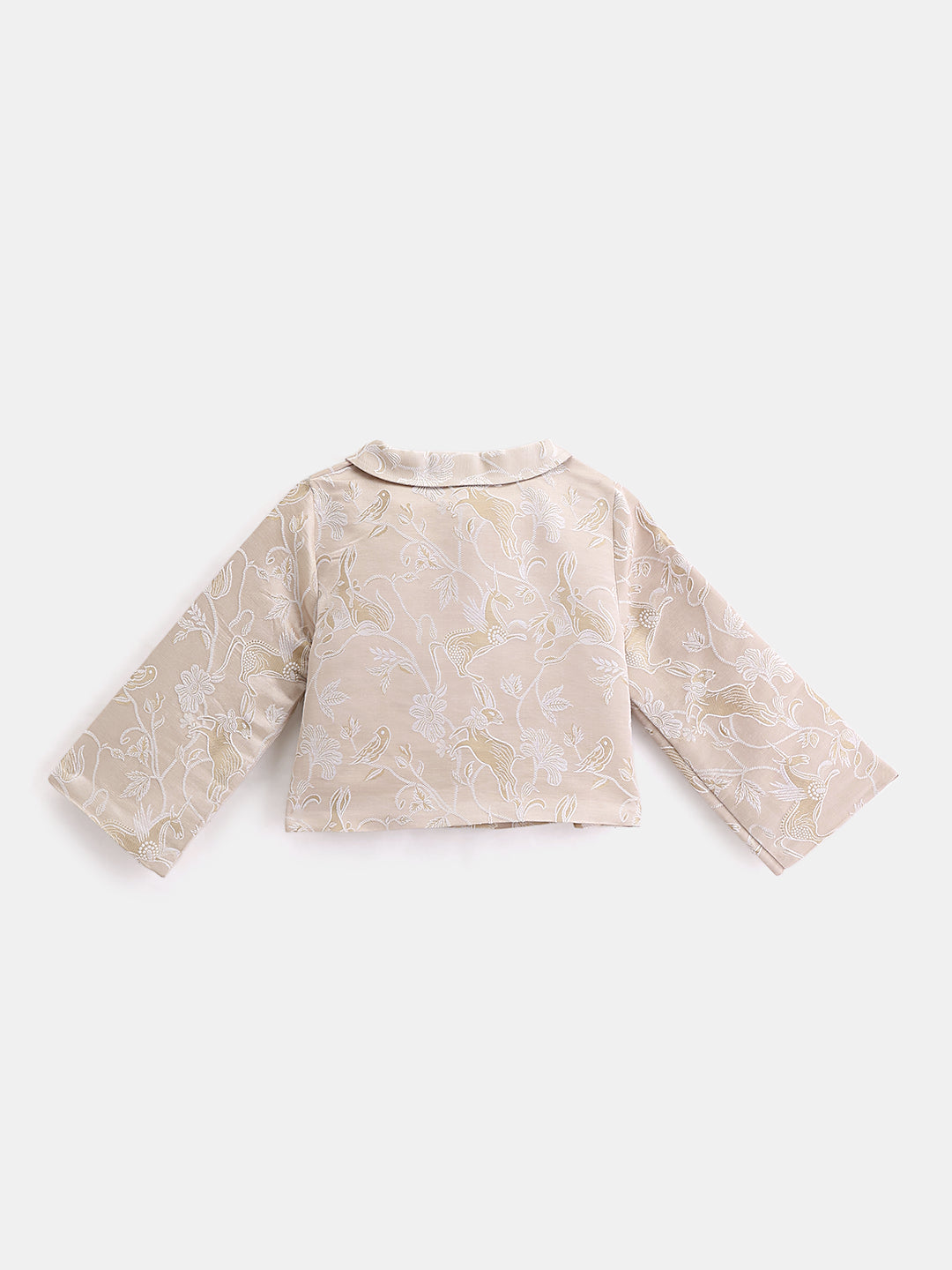 Girl's Lehenga Set in Powder Ivory - Whimsical Jungle