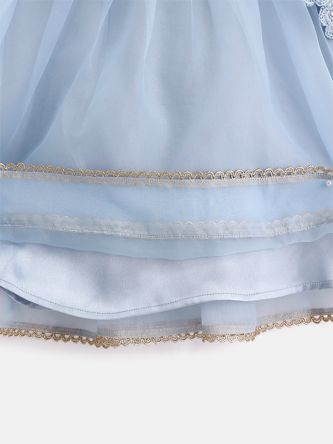 Girl's Lehenga Set in Powder Blue - Whimsical Jungle
