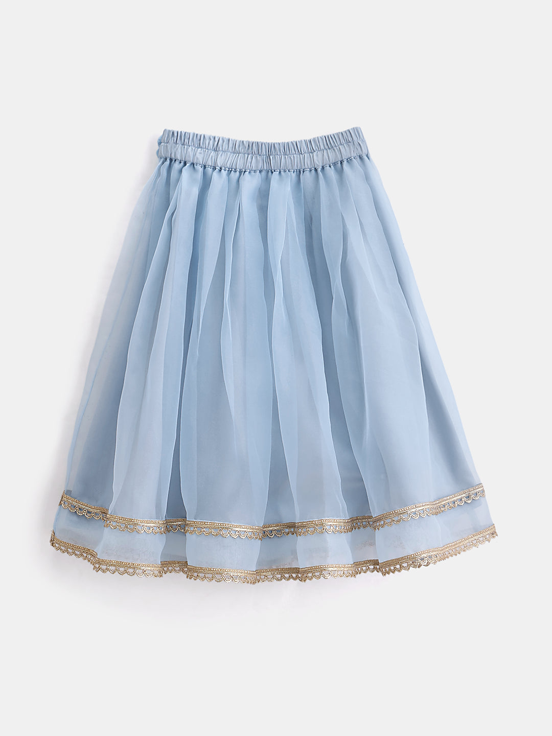 Girl's Lehenga Set in Powder Blue - Whimsical Jungle
