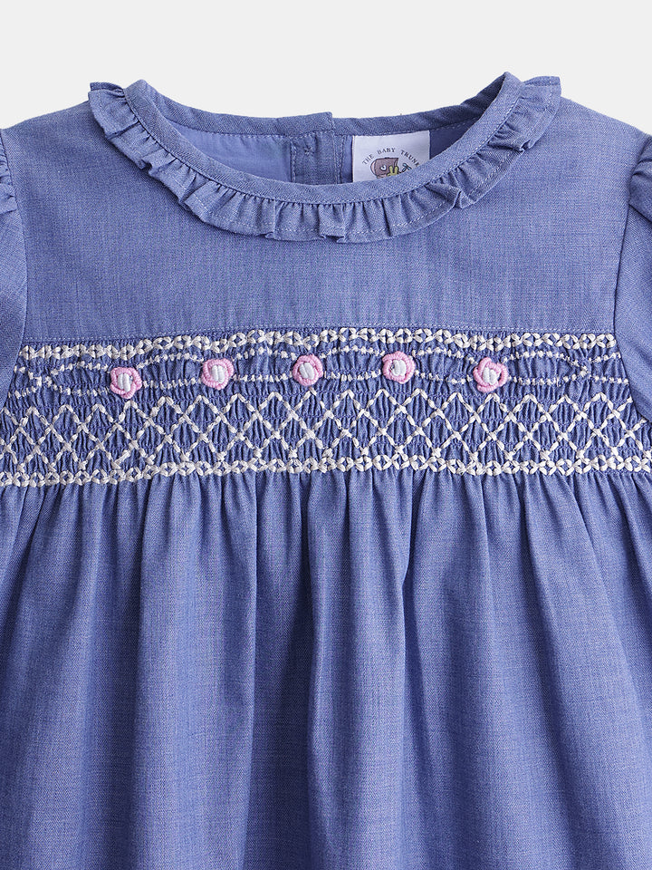 Girl's Summer Dress in Blue - Floral