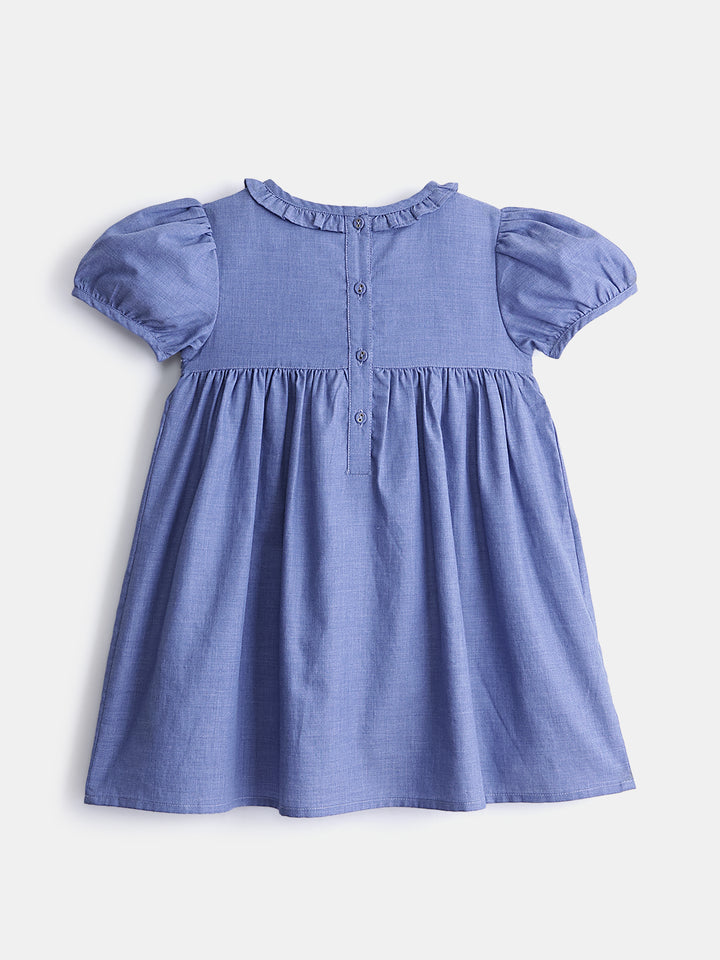 Girl's Summer Dress in Blue - Floral