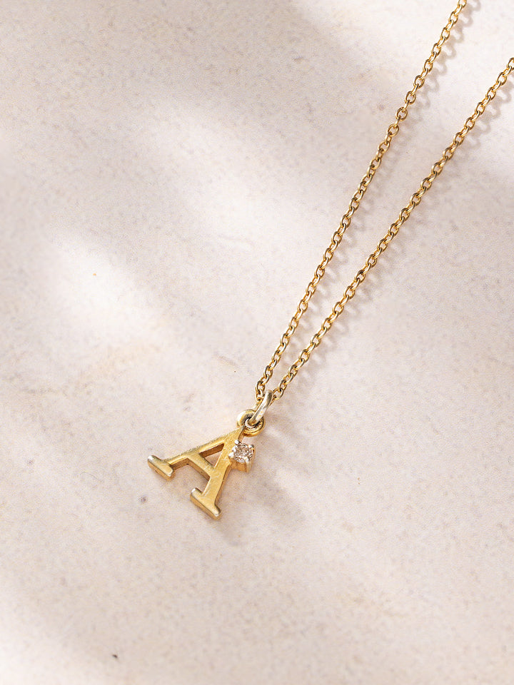 Initial Diamond Pendant