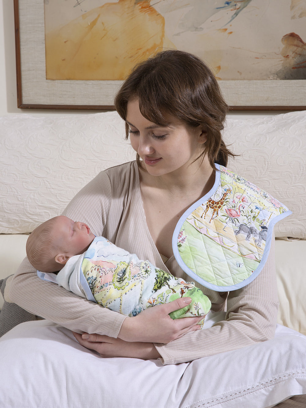 100% Organic Cotton Carnival Carousel Swaddle for your little one