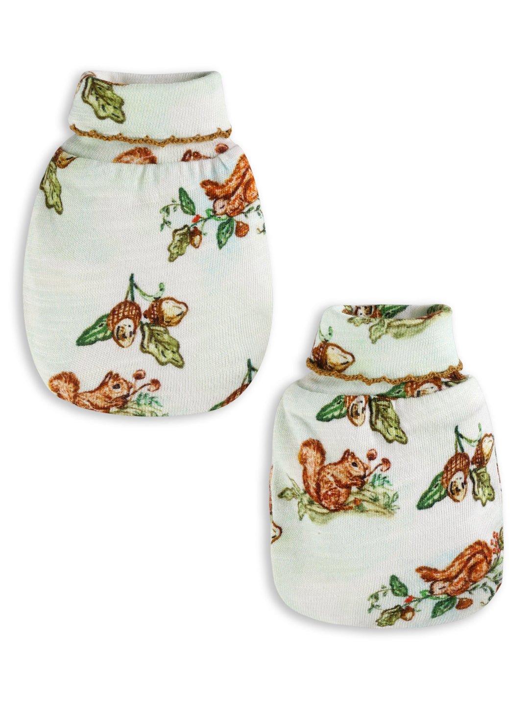 100% Organic Cotton Squirrel Mittens for the newborn