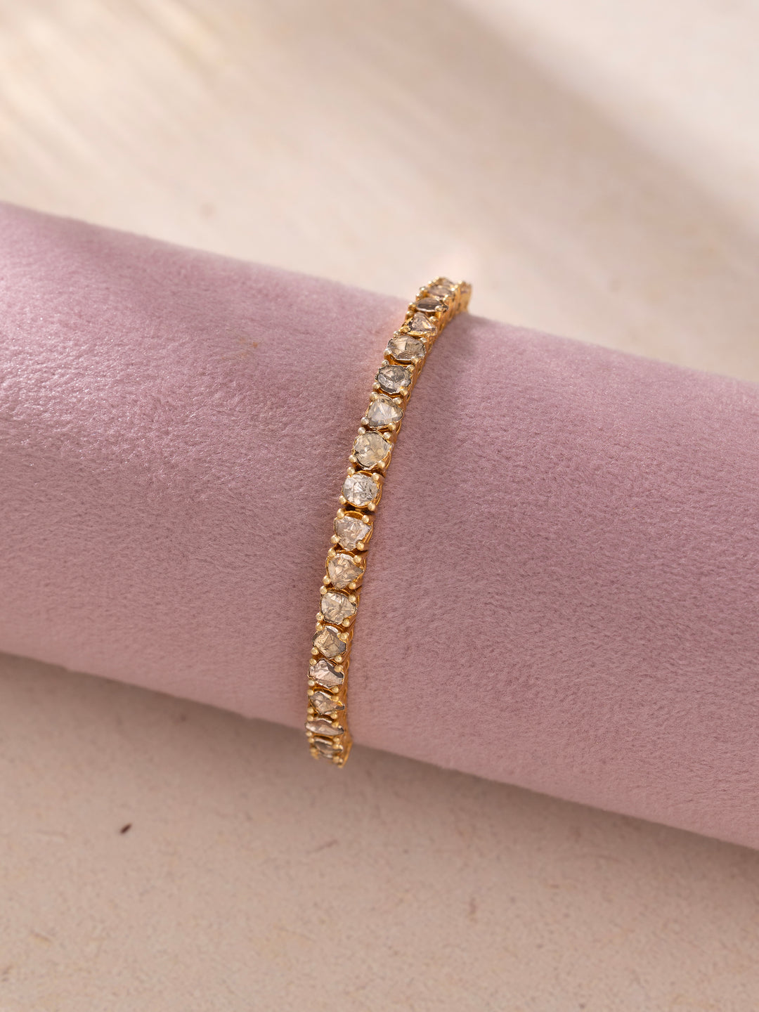 Soft Glow Polki Tennis Bracelet for Mom