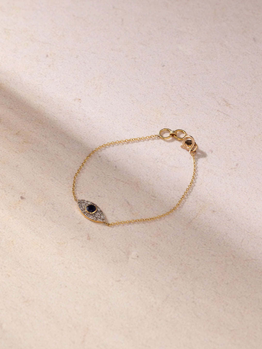 14 KT Gold Diamond Evil Eye  - Baby Bracelet