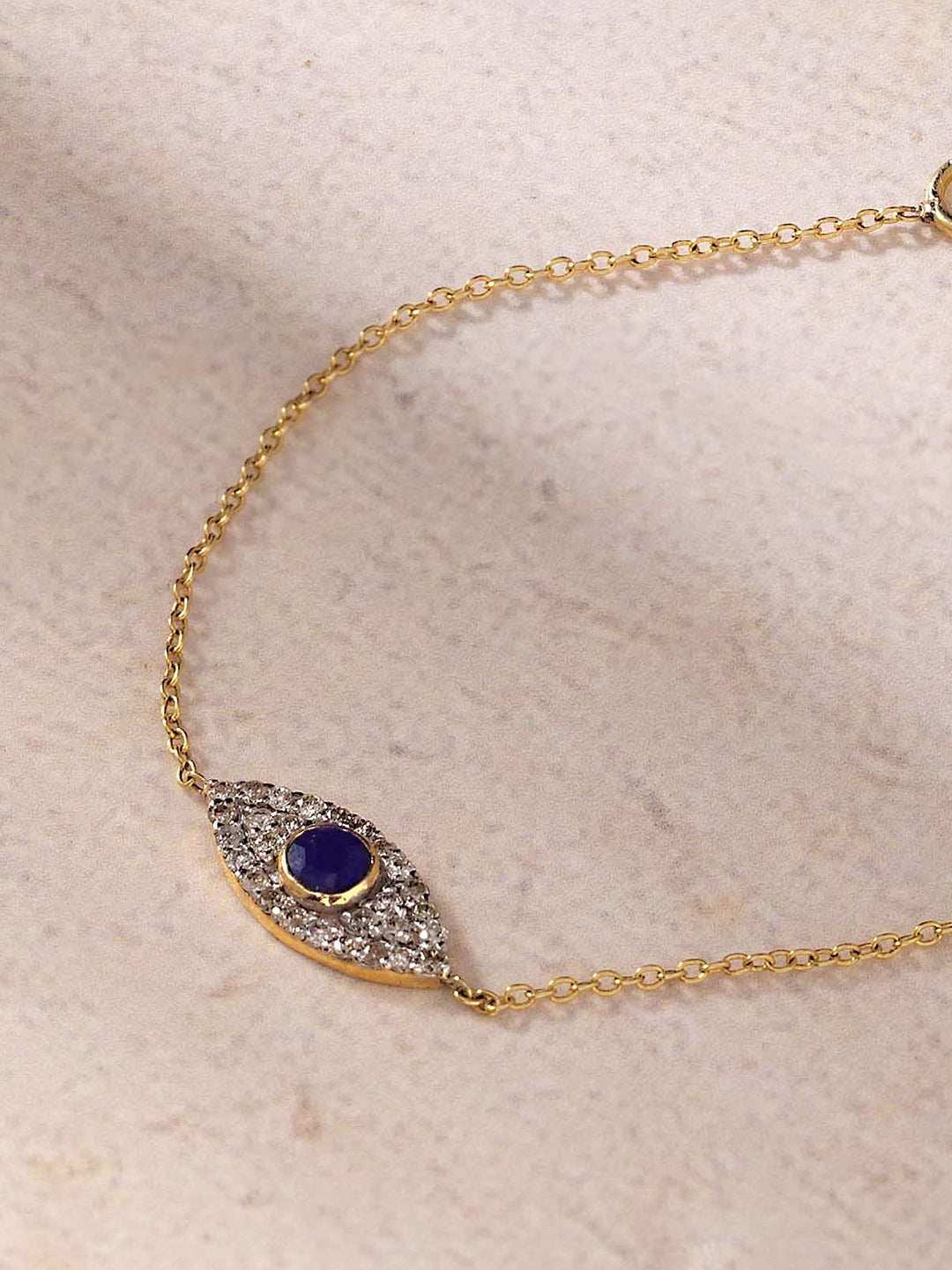 14 KT Gold Diamond Evil Eye  - Baby Bracelet