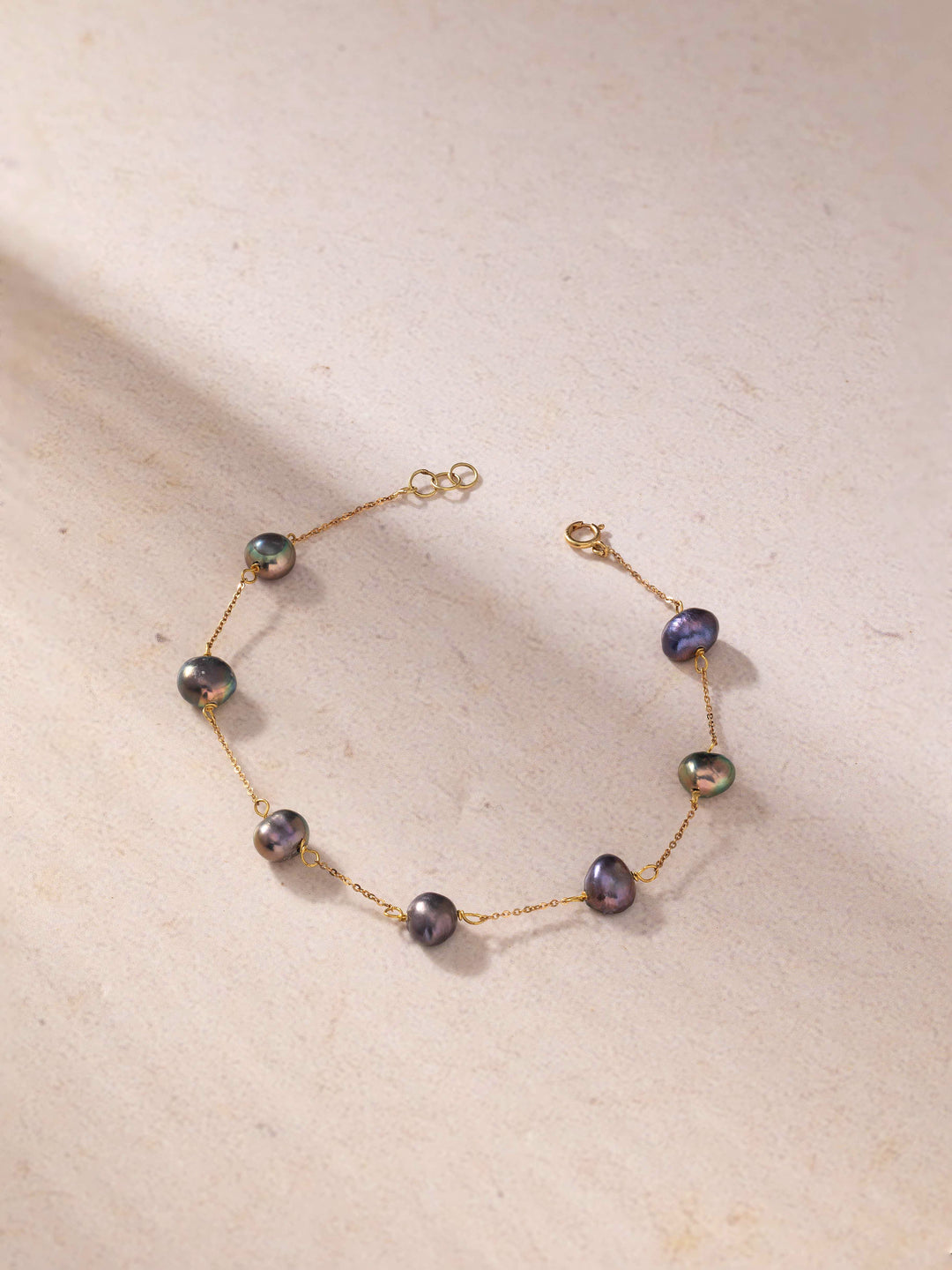 14K Gold Black Pearl Evil Eye Bracelet | Everyday Jewelry