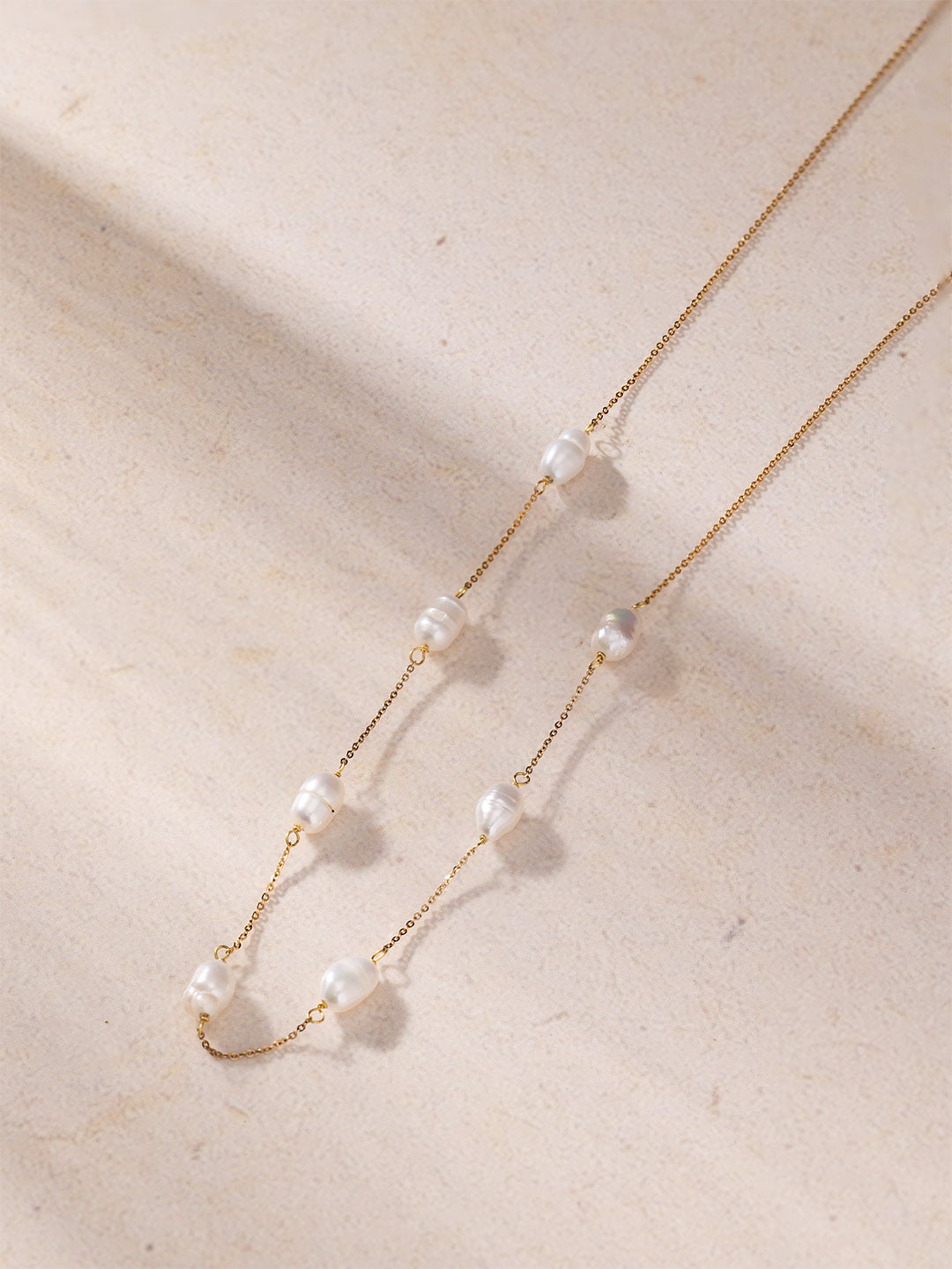 The Luxe Daily Chain | 14K Gold & Rice Pearl | Minimalist Everyday Necklace