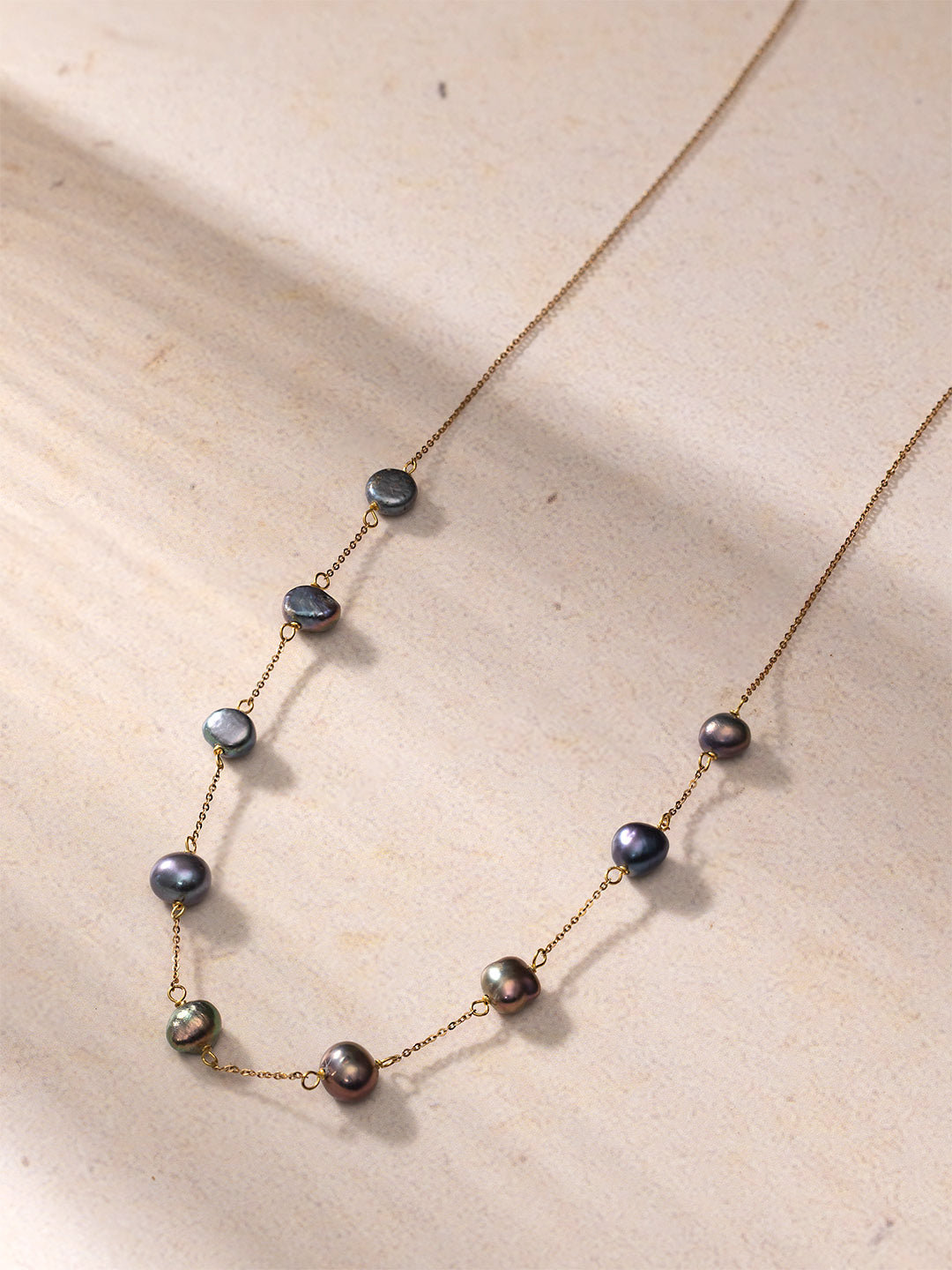 14K Gold Black Pearl Evil Eye Necklace | Protective Motherhood Jewelry