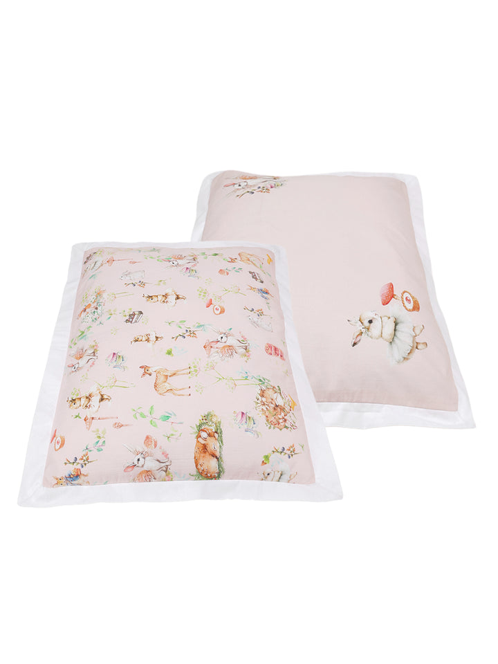 Blush Bunny Bedsheet Set with Pillow Covers