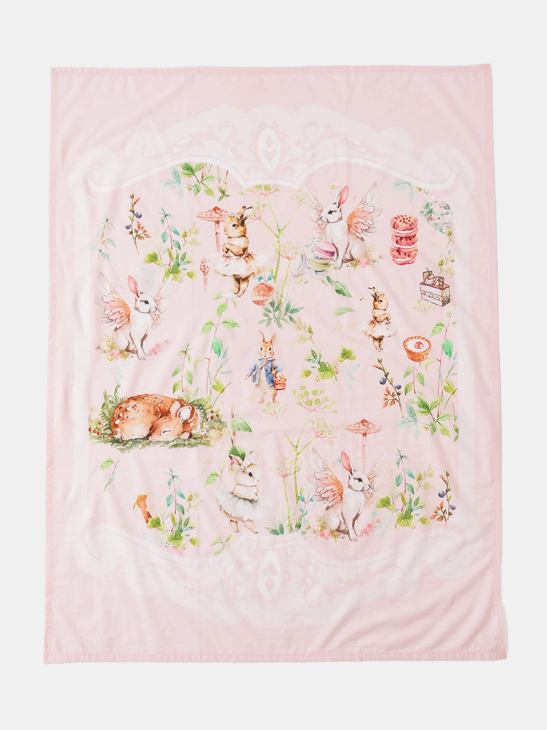 Blush Bunny Bedsheet Set with Pillow Covers