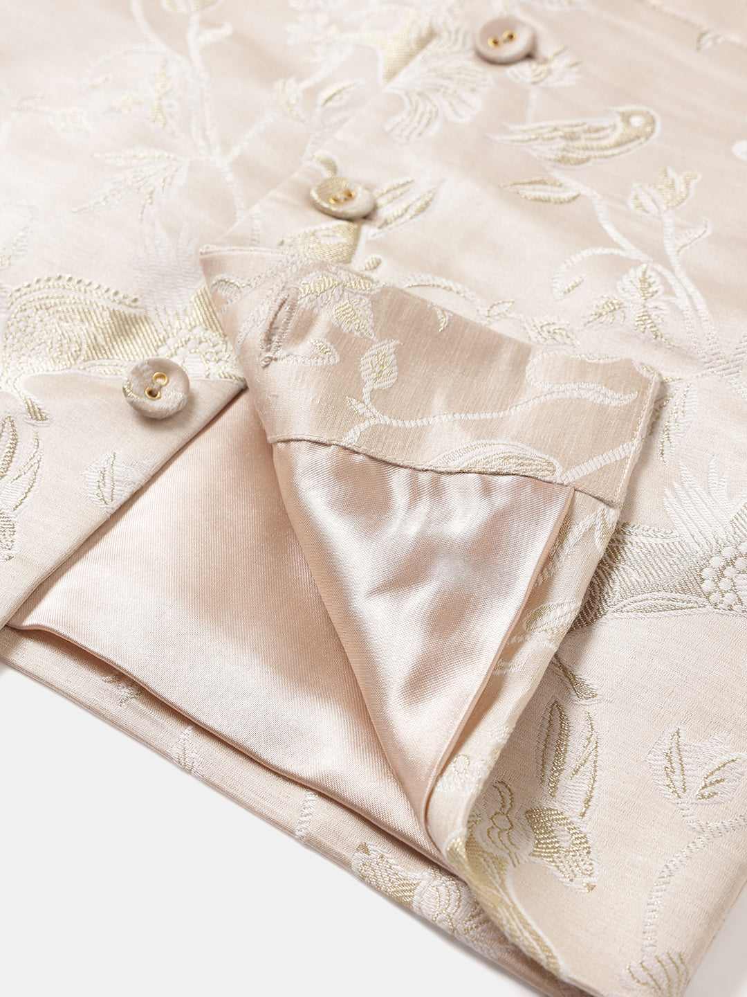 Boy's Nehru Jacket in Ivory - Whimsical Jungle