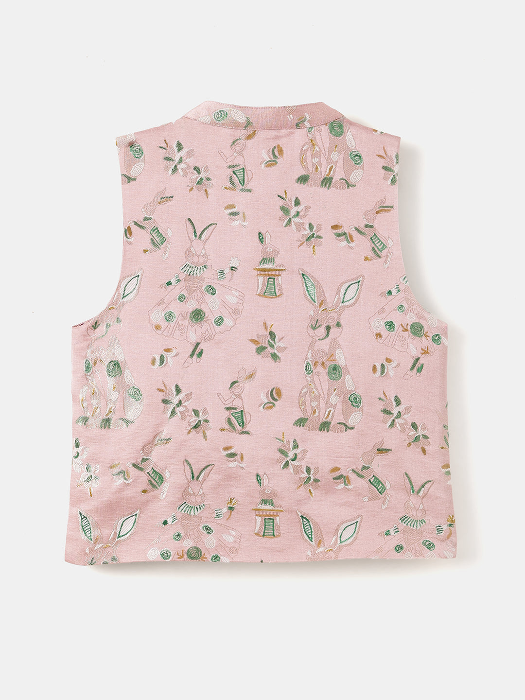 Boy's Nehru Jacket in Blush Pink - Whimsical Jungle