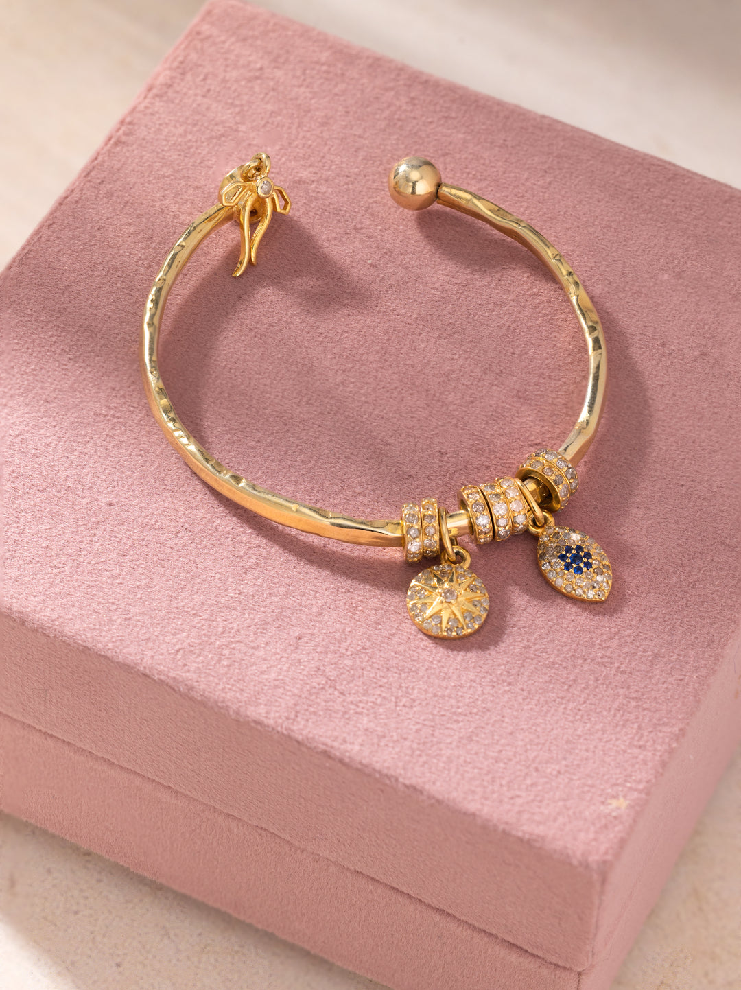 Heirloom Stackable Daimond Charm Bangle