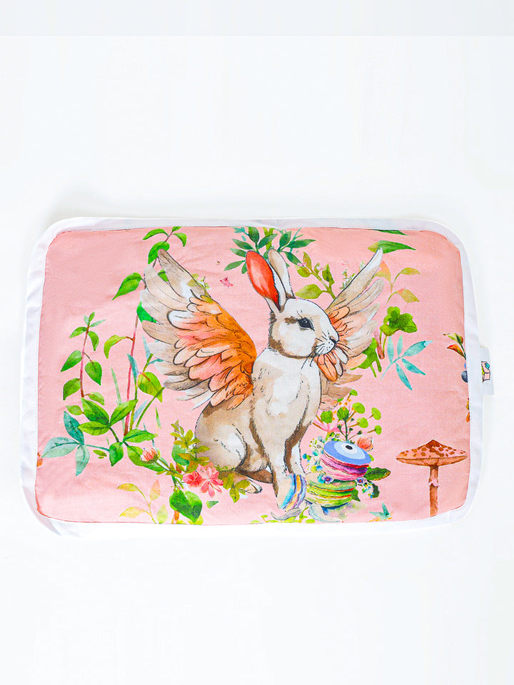 Baby Head Shaping Organic Mustard Seed Pillow - Blush Bunny