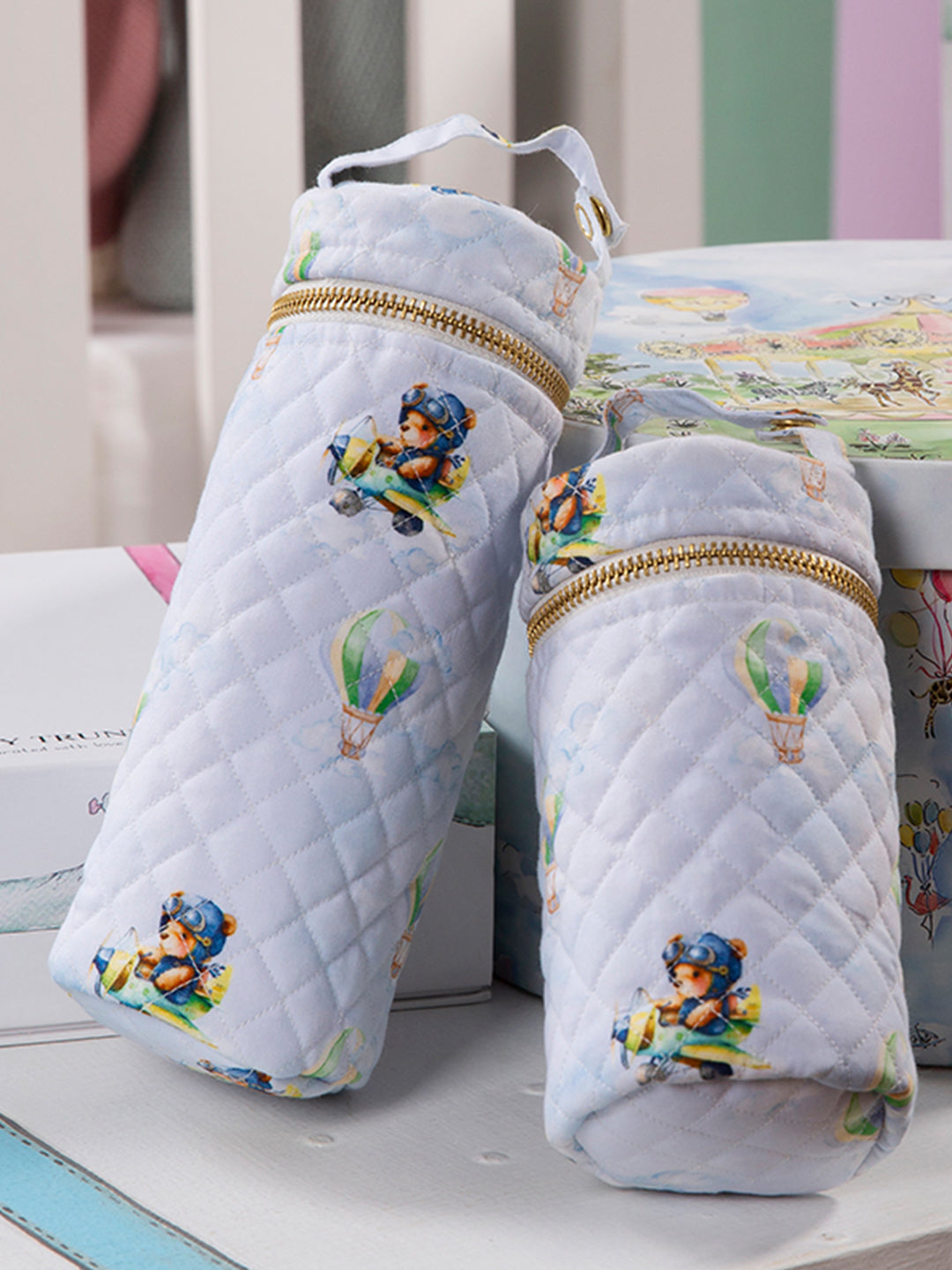 BABY & TODDLER BOTTLE COVER SET:Teddy's DREAM FLY SET OF 2