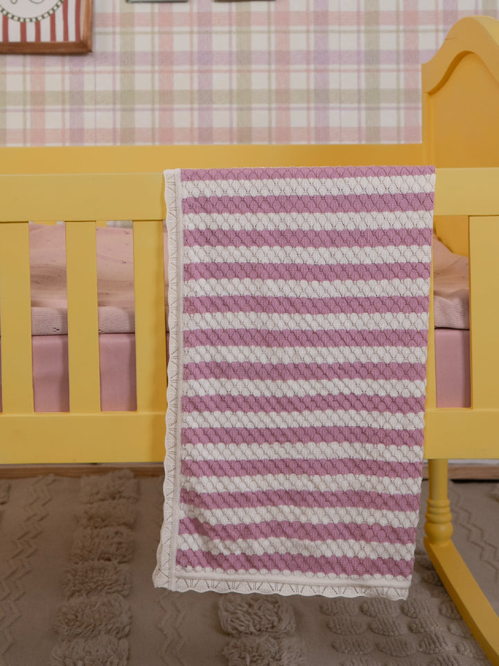 Rosy Dreams Stripe Baby Blanket