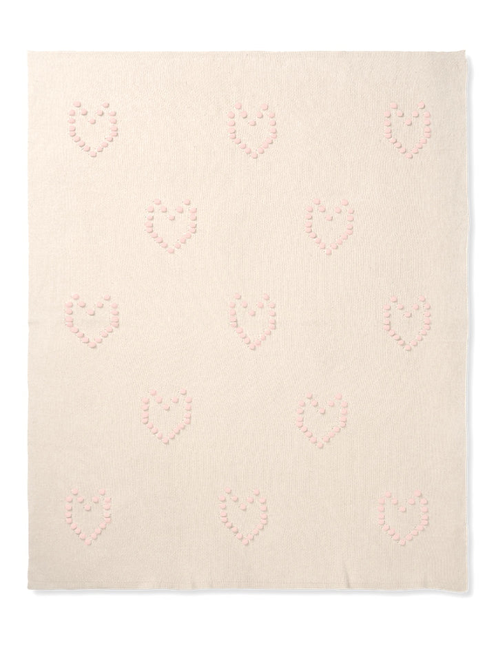 Blush Pink and White cotton baby blanket