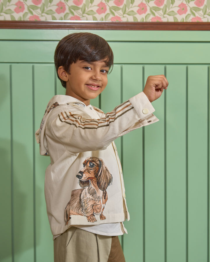 Friendly Dog Printed Shacket