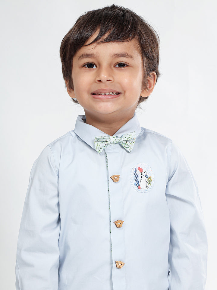 Boys Cotton Shirt in Blue - Peter Rabbit