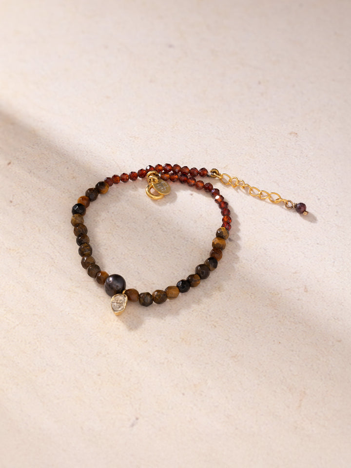 January Garnet & Diamond Mom Bracelet