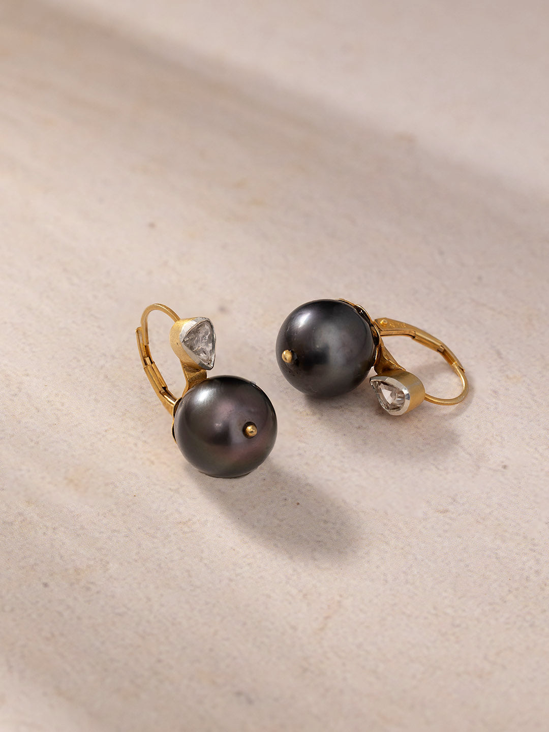 Golden Tahitian Pearl & Diamond Earrings
