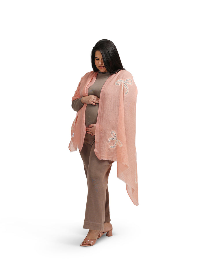 Bow Peach Feeding Wrap – Cute Printed Nursing Cover