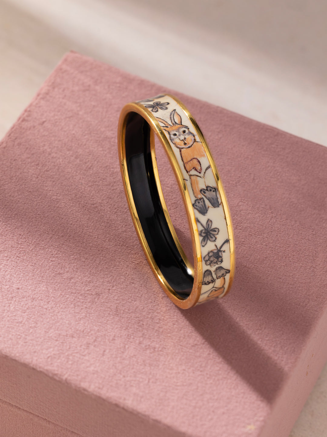 Hand-Painted Silver Baby  Bangle ( Mom & Baby Twinning) - HERMES ARTWORK